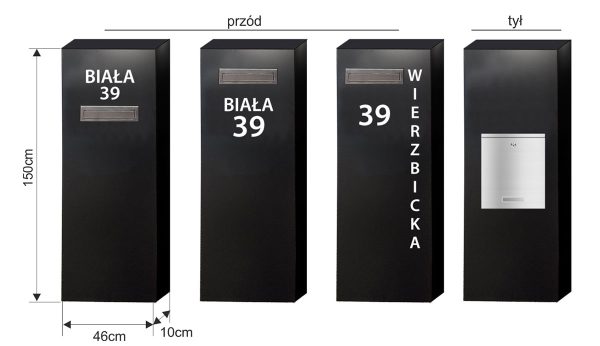 Słupek multimedialny bez domofonu wys.150cm, głębokość 10cm - obrazek 3